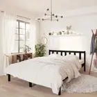 vidaXL Bed Frame without Mattress Black Solid Wood Pine 150x200 cm