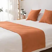 Bed Runner Bed Scarf, Waffle Decorative Bed Scarf for Home Hotel Bedspreads Scarves Protection Modern Solid Bed Runner for Foot of Bed Home Bedroom Bedding Dec