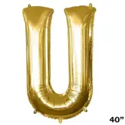 40" GOLD Letter U Mylar Foil Balloon 1 pc Party BackDrop Decorations Supply