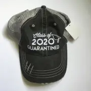 New Class of 2020 Quarantined Baseball Cap Trucker Hat Embroidered Adj Gray Whit