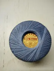 Vintage Clark's Big Ball Crochet Thread 3 Cord Size 30 Blue 250 Yards NOS