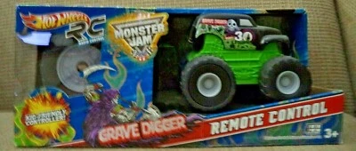 HOT WHEELS MONSTER JAM RC REMOTE CONTROL GRAVE DIGGER X2867 2012 *NEW*