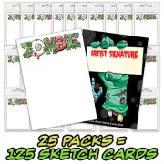 125 Zombie Artist Sketch Blank Trading Cards 2.5"x 3.5" - 32pt - Zombify Art