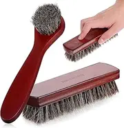 BESPORTBLE 2Pcs Horsehair Shoe Brush for Leather Care Boot Cleaning Brush for Shoes Car Upholstery and Furniture Durable Design for Polishing and Shine