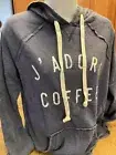 “J'Adore Coffee” Graphic Hoodie Grayson Threads Distressed Blue XS NWT Free Ship
