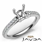 Double Prong Setting Asscher Semi Mount Diamond Engagement Ring 14k Gold0.30Ctw.