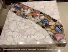 Natural White Agate & Mix Center Agate Coffee Square Table Top Home Deco 36"x36"