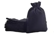 Sansam 25pcs Black Drawstring Burlap Gift Bags, 5.2x7.2 Inch Lining Burlap Sa...