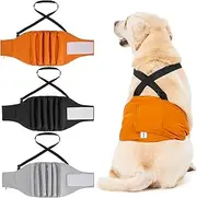 3 Pack Avont Male Dog Belly Band with Suspenders, Reusable Boy Doggie Diaper with Harness, Escape Proof, Non-Slip, Washable Doggy Pee Wraps for Small Medium Large Dogs