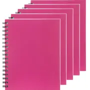 5 Pack Spirax 511 Notebook Spiral Bound Hard Cover 200 Page 225x175mm Pink