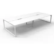 RAPIDLINE DELUXE LOOP LEG WORKSTATION Double Sided No Screen 4 Person W3600 x D1530 x H730mm Natural White/White