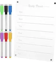 MAGICLULU Weekly Meal Planner Blackboard 1 Set Refrigerator Magnetic Calendar Weekly Monthly Fridge Calendar Whiteboard Meal Planner Menu Board with Whiteboard Pens for Planner