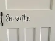 Ensuite Décor Home Door Sign Stickers - Waterproof Vinyl Decal - House Gifts - Black Wall Art - Decorative Accessory