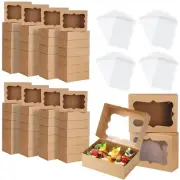 MotiMind 60 Christmas Cookie Bakery Bag and Box Set, 8" x 6" x 2.5" Cookie Ba...