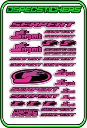 RC STICKERS MODEL CAR SERPENT RACING BRUSHLESS F1 1/10 DRIFT 1/8 BUGGY PNK PUR B