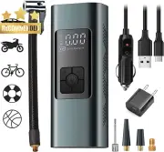 Portable Tyre Inflator 6000mAh Cordless Air Compressor 140PSI w/ Gauge Auto-Off