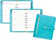 AT-A-GLANCE Starter Set by, Undated, 5-1/2" x 8-1/2", Desk Size, 7-Ring, Faux Leather Fashion, Teal (DR1118-040-42)