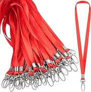 Glarks 50Pcs Lanyards Bulk Purple Lanyard Flat Nylon Clip Swivel Hooks ID Badges Lanyard with Clip for Office ID Badges Key Chains