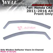 WELLvisors For Honda CRZ 2011-2016 Window Visors In-Channel Guard Deflector 2Pcs