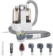 heymac 7 in 1 Dog Grooming Vacuum Kit 2.5L, Professional Pet Vacuum Grooming Kit Tools, Quiet Vacuum Groomer Pet Shedding Hair Remover with Deshedding Brush, Dog Hair Clipper