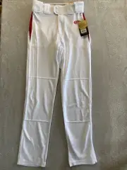Rawlings The Mark of a Pro Pants Men's Small Semi-Relaxed Baseball White Red Str