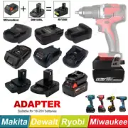 Adapter For Makita Ryobi Milwaukee Dewalt Ozito 18V Battery Adaptor Converter