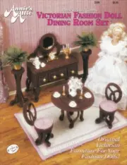 Victorian FD Dining Room Set Barbie Table Chairs Buffet Rug Plant Stand OOP RARE