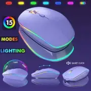 JOMAA 2.4G Wireless Keyboard Mouse Combo RGB Backlit Rechargeable Full-Size Ergo