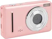 4K Digital Camera for Photography, 64MP Camara Fotograficas with 18X Digital Zoom, 2.4" Screen Travel Vlogging Cameras for Beginner (Pink)