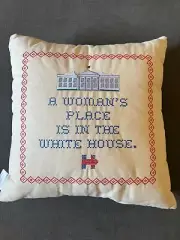 NEW! Hand Embroidered Pillow Hillary Clinton Official Campaign Merch 2016 RARE!