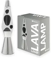 Lava Lamp Black Chrome Base, Black Lava and Clear Liquid Retro Lava Lamp with Spare Bulb. 11.5cm x 11.5cm x 40cm