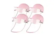 4X Outdoor Protection Hat Anti-Fog Pollution Dust Protective Cap Full Face HD Shield Cover Kids Pink
