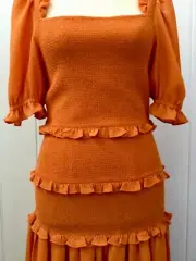 WOMENS SEED HERITAGE SHIRRED MINI COCKTAIL DRESS SOFT CORAL SIZE 8 BRAND NEW