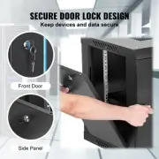 6U Wall Mount Server Rack 15.5 Inch Deep Locking Glass Door For IT Equipment