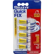 2x Selleys QUICK FIX SUPA GLUE ADHESIVE Set in 10-sec 1ml, 5pcs *Australia Made