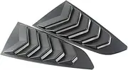 A Pair Rear Side 1/4 Scoop Window Louver Cover Shutter Blind Replacement Compatible For Ford Mustang 2015 2016 2017 Turning Car Styling(Matte black)