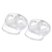 Cord Lock Stopper End 6Pcs, Plastic Double Hole Stopper Spring Toggle Clear