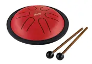 Nino Percussion Mini Melody Steel Tongue Drum - Red - w/Mallet Pair (NINO980R)
