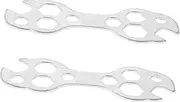 MOLUCKFU 2pcs Multifunctional Wrench Motorcycle Bike Bike Tool Wrench Outdoor Multifunctional X- Repair True Hub Spokes Repairing Multifunction Tool Key Silver Aluminum Alloy
