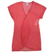 Linea Donatella Women's Robe Lingerie Sexy Basic Lace Floral Wrap Coral Medium