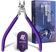 RUITOOL Model Nippers,Gundam Model Tools for Beginners to Repair and Fix Plastic Models, Ultra-thin Single-edged Non-slip Grip,4.7 Inch Sharp Cutters for Gunpla Model Building, Purple, RUI-MN01