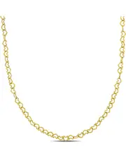 14K Italian Gold Heart Link Chain Necklace