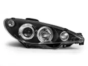 Phares pour un for Peugeot 206 de 2002-Angel Eyes Black Livraison Gratuite LPPE0