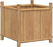 vidaXL Bamboo Raised Bed Planter - Outdoor Square Flower Box 40x40x40 cm for Garden, Patio, Deck Plant Display