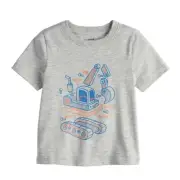 NWT Boys 18 Months CONSTRUCTION BACKHOE Softest T-Shirt Gray Short Sleeve
