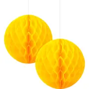 Yellow Honeycomb Balls 15cm (Pack of 2)