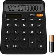 [GUYUCOM] Calculator, 12 Digit Calculator with LCD Ddisplay Sensitive Button, The Calculator Desktop with Dual Power Solar & Battery Dual Power, Black