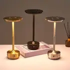 (Black) Cordless Rechargeable Led Table Lamp Metal Aluminum Portable Small Ta HG