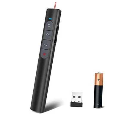 Presentation Clicker Wireless Presenter Remote, PowerPoint 61R A Red light-USB