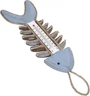 Sosoport Wall Hanging Thermometer: Fish Bone Thermometer Wall Mounted Temperature Gauge for Indoor Outdoor Home Garden Office Decoration